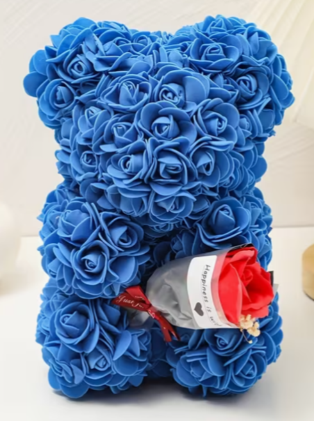 Ours en roses artificielles